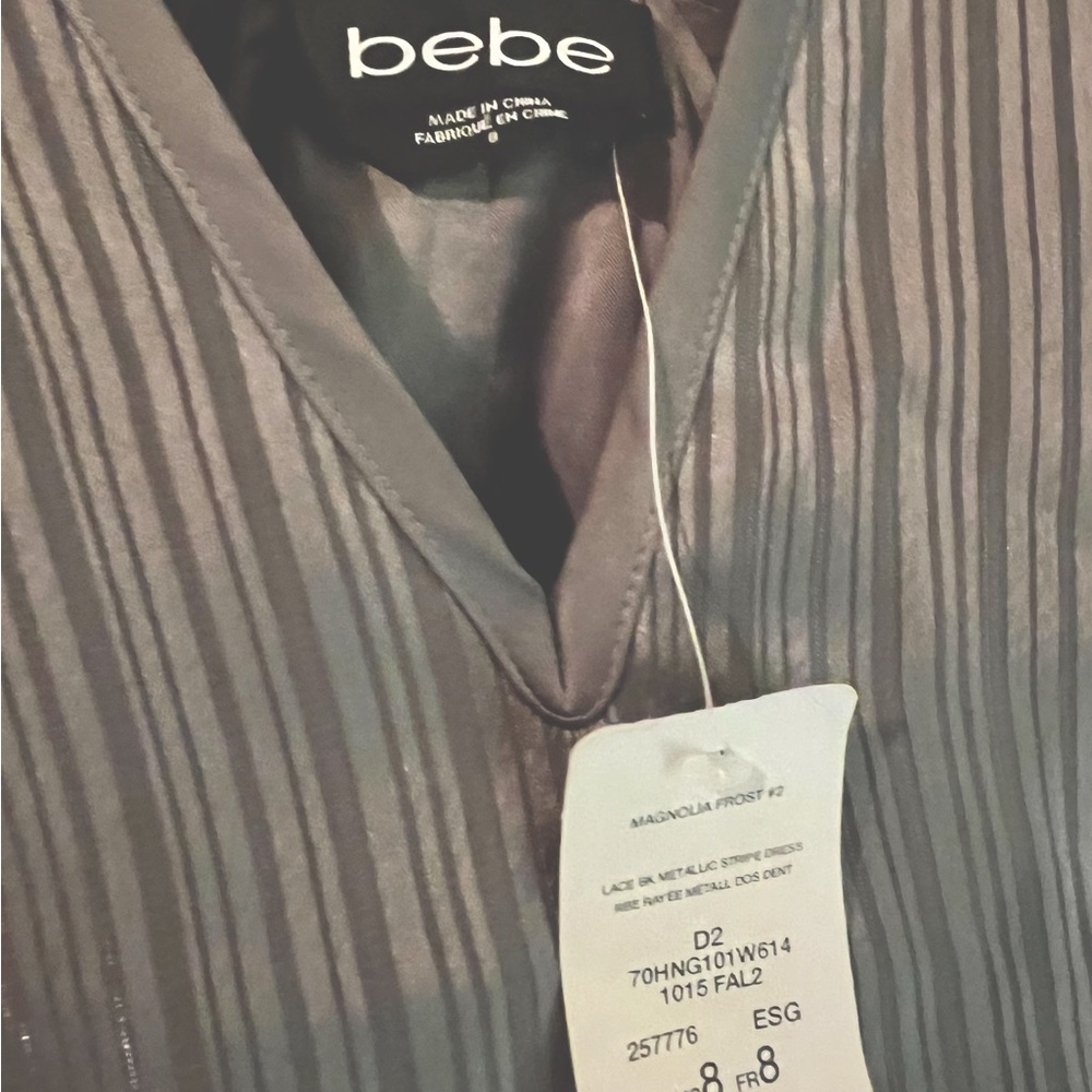 NWT BEBE Metallic magnolia frost dress - Picture 3 of 6